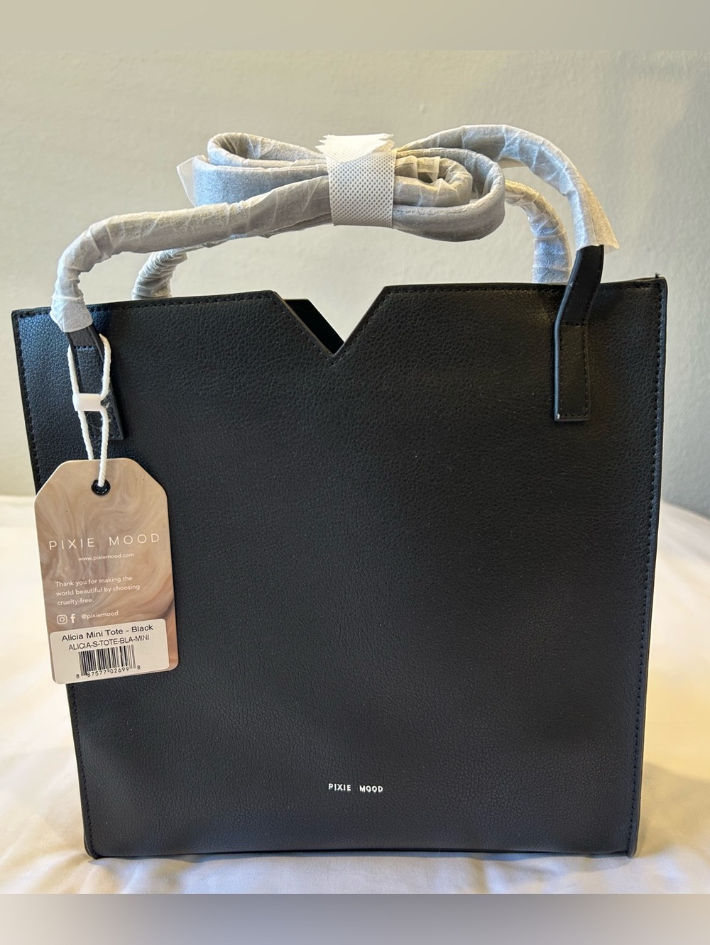 NWT Pixie Mood Black Mini Tote with extra pouch